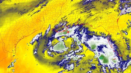 Wall Mural - 2019 tropical storm imelda time lapse satellite imagery. gulf of mexico band 10 this work was create