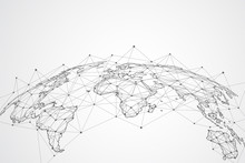 Global Network Connection. World Map Point And Line Composition Concept Of Global Business. Vector Illustration