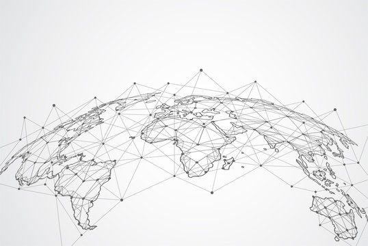 global network connection. world map point and line composition concept of global business. vector i
