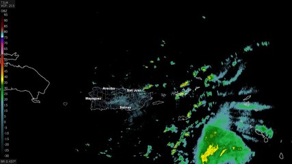 Wall Mural - 2019 Hurricane Dorian Puerto Rico Pass Doppler Radar Time Lapse. This work was created using data provided by the National Weather Service that is not subject to copyright protection.