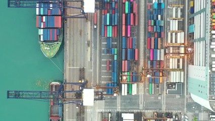 Aufkleber - Aerial view footage of Hong Kong Port Terminal