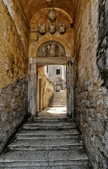 Naklejka na meble Historic door portal with coat-of-arms