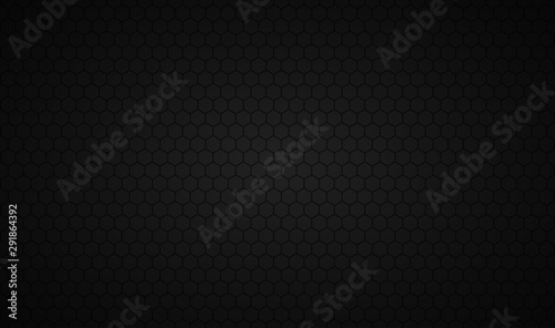 Abstract dark background with hexagon seamless pattern. Vector illustration