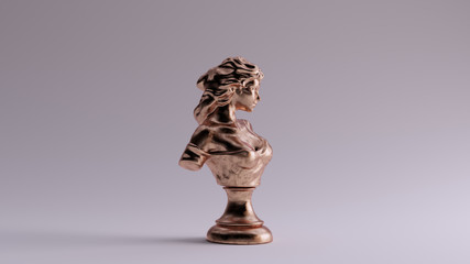 Wall Mural - Bronze Lady Bust Sculpture Right View 3d illustration 3d render