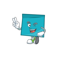 Poster - Two finger rectangle sticker paper character for company note