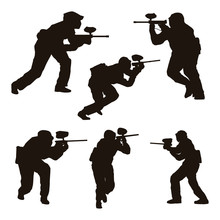 Paintball Player Silhouettes
