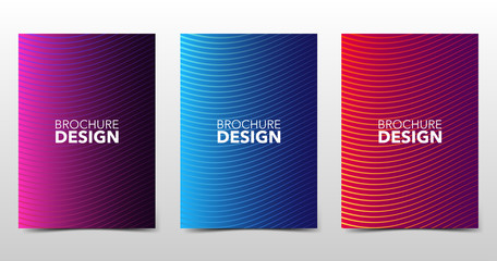 Wall Mural - Set of modern colorful backgrounds with trendy halftone gradients, colored brochure design with geometric shapes and lines. Future geometric