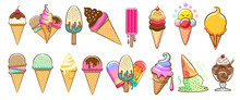 Ice Cream Vector Set Clipart Design