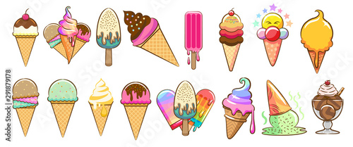 Fotografía ice cream vector set clipart design