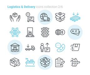 Wall Mural - Logistics & Delivery vector icon outline stroke collection Vol.2/6