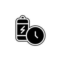 Poster - Battery, time icon. Simple glyph, flat vector of time icons for ui and ux, website or mobile application
