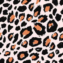 Animal Skin Seamless Pattern. Leopard`s Spotted Fur Imitation. Creative Leopard Rosettes Background