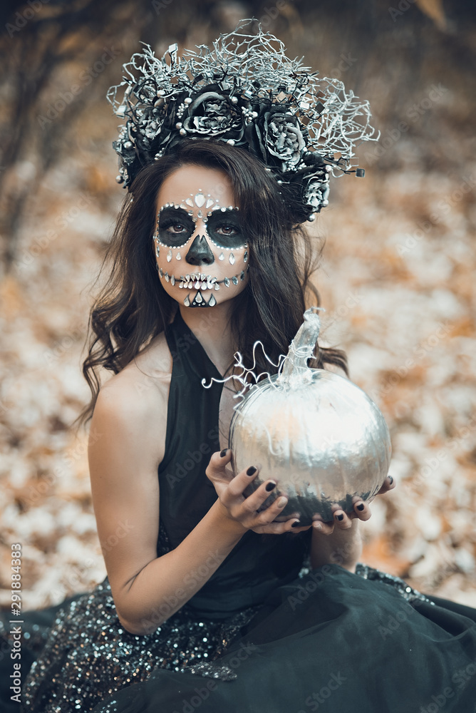 blue dress for baby girl Calavera Catrina in Black Dress - Sugar Skull main image 1