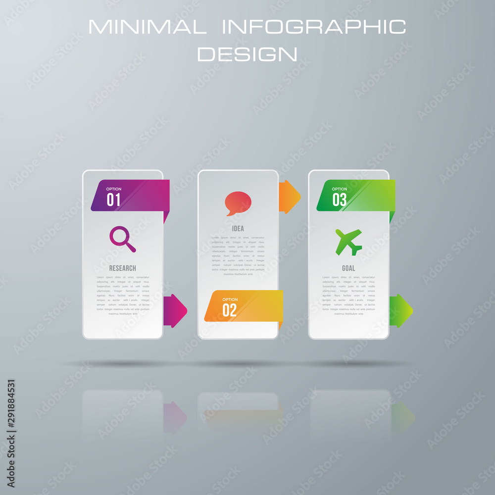 Vector de Stock rounded rectangle Infographic template with 3 options ...