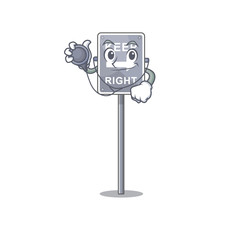 Wall Mural - Doctor keep right with the mascot shape