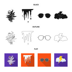 Poster - Isolated object of weather and climate symbol. Set of weather and cloud vector icon for stock.