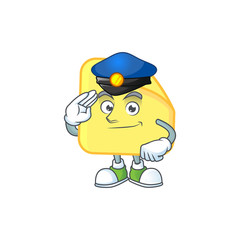 Sticker - Police rounded sticker paper cartoon with mascot