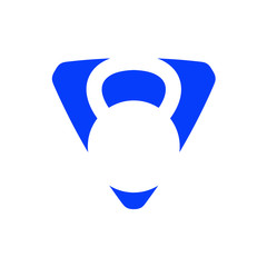 Wall Mural - kettle bell logo. fitness symbol. triangle vector icon eps 10.