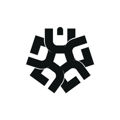 Wall Mural - pentagonal geometric. logo. icon. eps 10.
