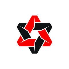 Wall Mural - triangle logo. hexagram star symbol and vector icon. eps 10.