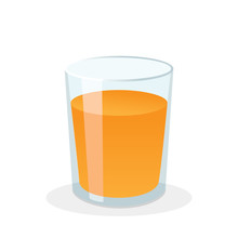 Glass Of Fresh Orange Juice. Vector Illustration