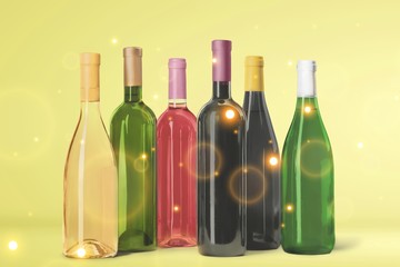 Sticker - Wine bottles isolated on white