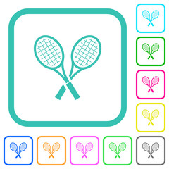 Poster - two tennis rackets vivid colored flat icons