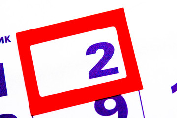Aufkleber - the calendar. number with a red square. organizer