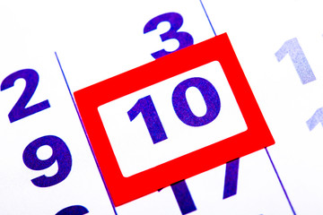 Aufkleber - the calendar. number with a red square. organizer