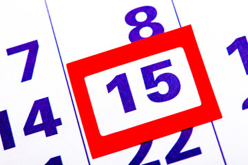 Aufkleber - the calendar. number with a red square. organizer