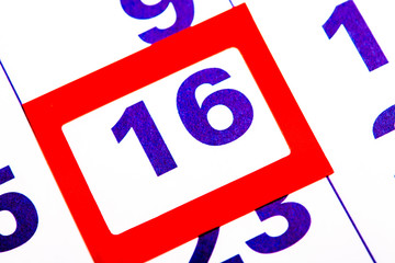 Aufkleber - the calendar. number with a red square. organizer