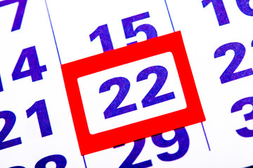 Aufkleber - the calendar. number with a red square. organizer