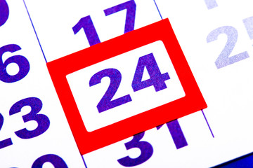 Aufkleber - the calendar. number with a red square. organizer
