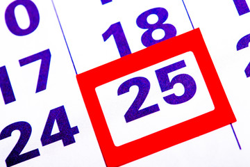 Aufkleber - the calendar. number with a red square. organizer