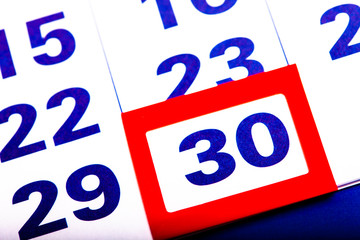 Aufkleber - the calendar. number with a red square. organizer
