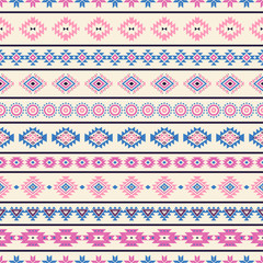 Wall Mural - Tribal geometric seamless pattern.