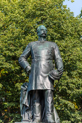 Statue of Albrecht Graf von Roon , a Prussian soldier and statesman, in Tiergarten, near the Victory coloumn Berlin, Germany.