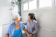 © Satjawat - Asian daughter or female care assistant service,help,support senior woman taking a shower in bathroom,take care closely,happy mother is difficult to help herself, the safety and accidents of elderly
