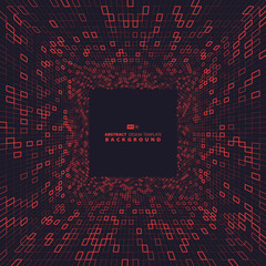 Poster - abstract red square of technology dimension cover design. illustration vector eps10