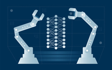 Poster - Artificial neural network produced by robots.