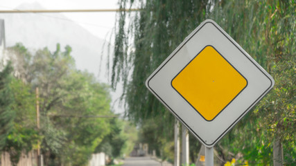 road sign main road