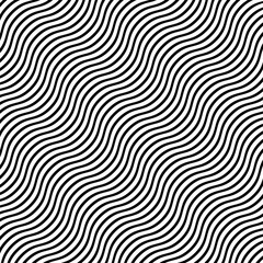 Poster - Waving, wavy, zigzag lines. Criss-cross, squiggle, wiggle stripes. Curved, curvy, sinuous streaks, billowy strips pattern. Lines background, lines texture, lines pattern. Irregular parallel stripes