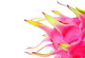 Wall Mural - Close up of dragon fruits texture on white backgrounds