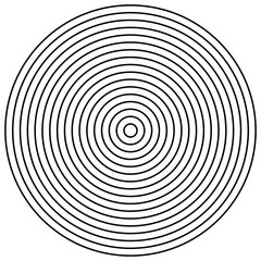 Poster - Radial circles design element. Expanding, converging circle lines from the center, epicenter. Convergence, emission, orbit concepts. Radiating lines geometric element