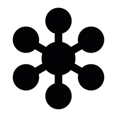 Poster - Simple black snowflake with rounded corners. Vector icon