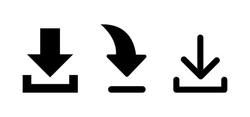 Poster - Set of download icons. Arrow signs