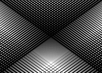 Aufkleber - Matrix, grid, mesh pattern of intersecting irregular, dynamic lines. Trellis, lattice, grating illustration