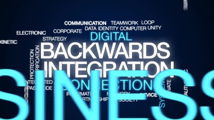 Poster - Backwards intergration animated word cloud. Kinetic typography.