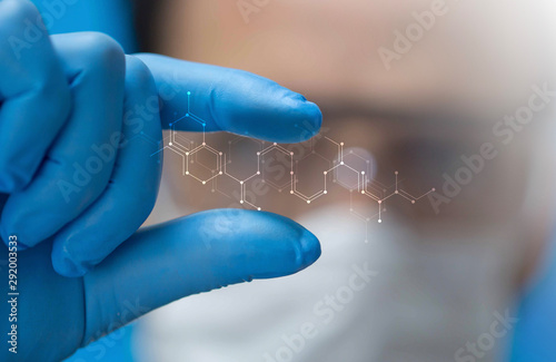 Fotografía grafene, dito, scienziato, ricercatore, carbonio