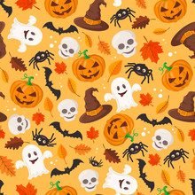 Halloween Decorative Seamless Pattern.